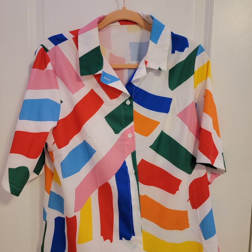 Rainbow Button Down Shirt